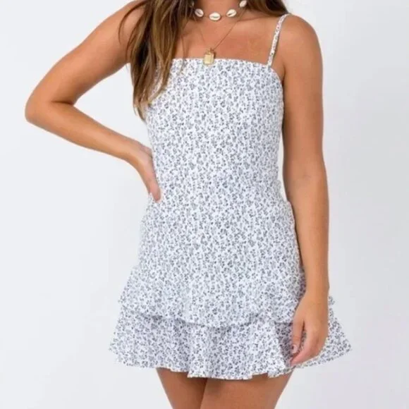 open lace back dress Arialena Mini Dress White main image 1